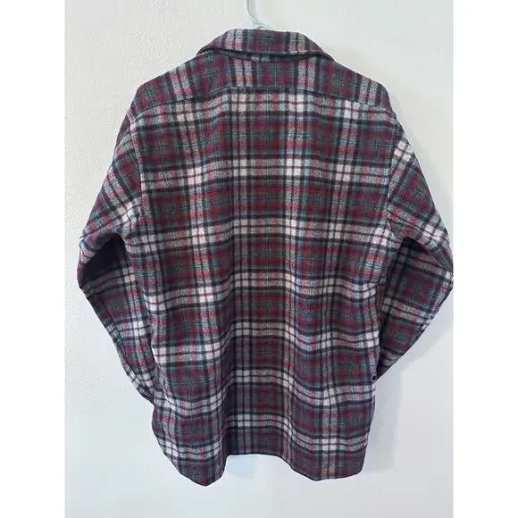 Vintage Pendleton Wool Flannel Button Up Shirt Mens Large Red Plaid USA 70s 80s - Picture 4 of 5